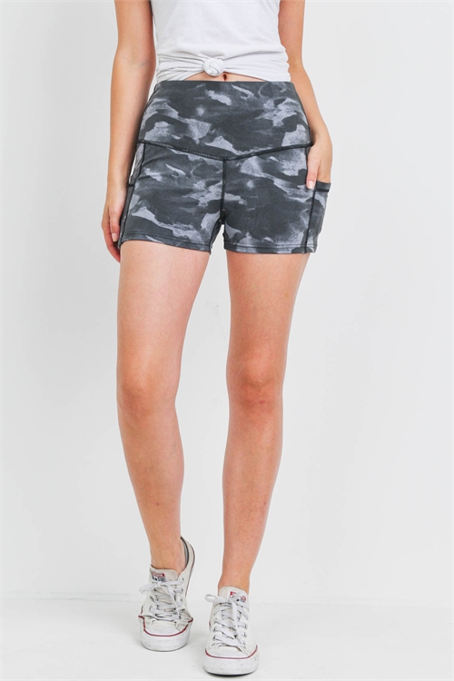 S8-2-1-S7027 GRAY TIE DYE SHORT 2-2-2