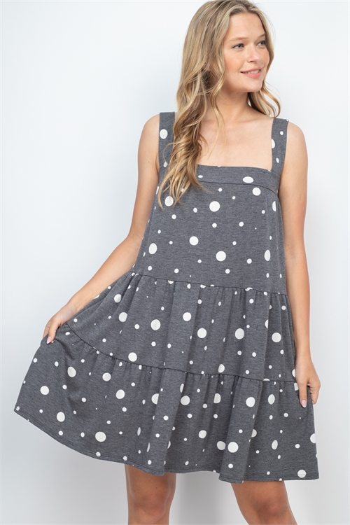 C46-A-3-D9970 CHARCOAL WITH DOTS DRESS 2-2-2