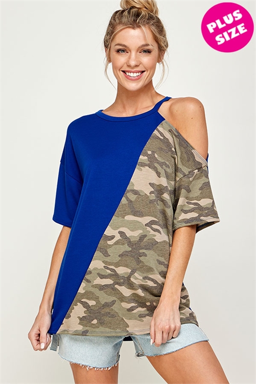 C10-A-2-WT2415X ROYAL OLIVE CAMOUFLAGE PLUS SIZE TOP 2-2-2 (NOW $5.00 ONLY!)
