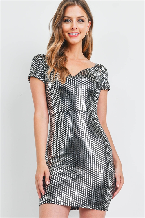 C56-A-1-D16907 BLACK SILVER DRESS 2-1-1