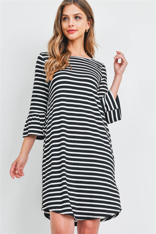 C60-A-1-D0616 BLACK STRIPS DRESS 2-1-2