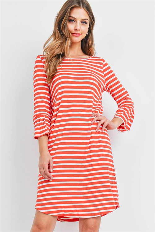 C56-A-1-D0616 RED STRIPS DRESS 2-2-2