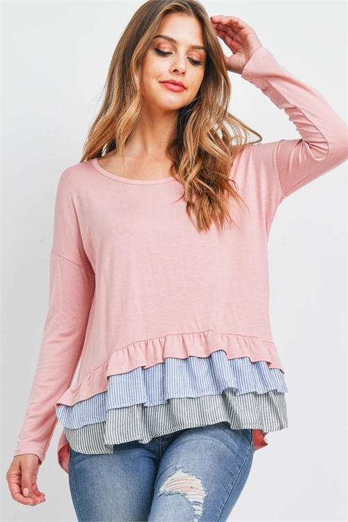 C78-A-3-T0737 DUSTY PINK TOP 2-2-2