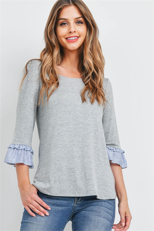 C72-A-3-T0700 HEATHER GRAY TOP 2-2-2