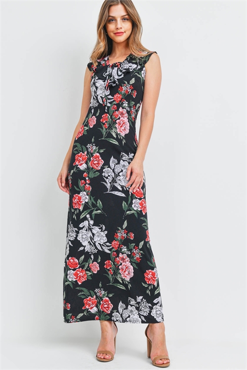 S8-1-1-D7173 BLACK FLOWER DRESS 2-2-2