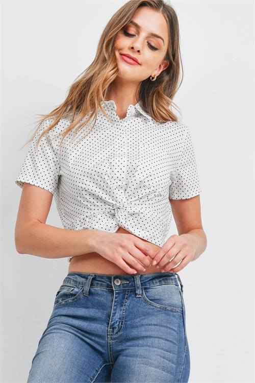 S10-4-3-T3194 WHITE BLACK WITH DOTS TOP 2-2-2