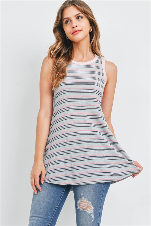 C44-A-1-T944 PINK WITH STRIPES TOP 1-3-2