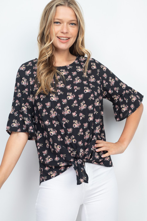 S10-14-1-T12685 BLACK FLORAL TOP 2-2-2