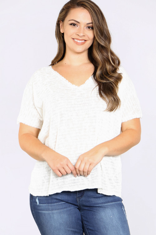 S7-8-3-T8519X WHITE PLUS SIZE TOP 3-2-1