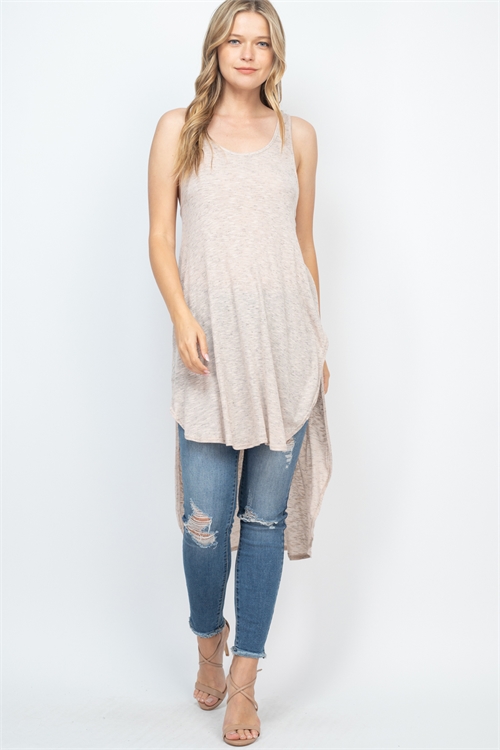 C76-A-2-T7489 TAUPE TUNIC TOP 2-2-2