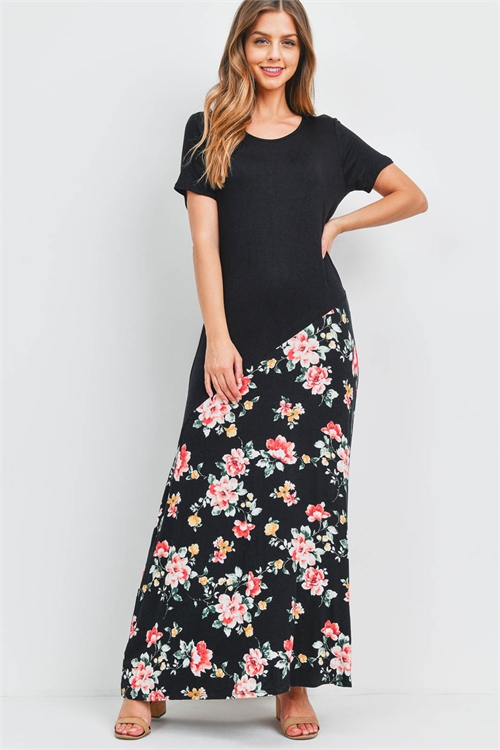 C24-A-1-AD4637 BLACK FLOWER DRESS 2-2-2