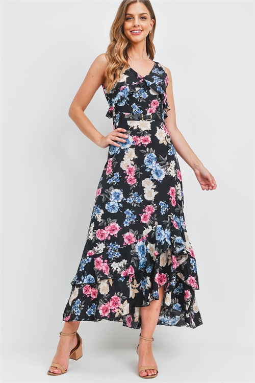 S5-3-1-D502 BLACK FLORAL DRESS 2-2-2