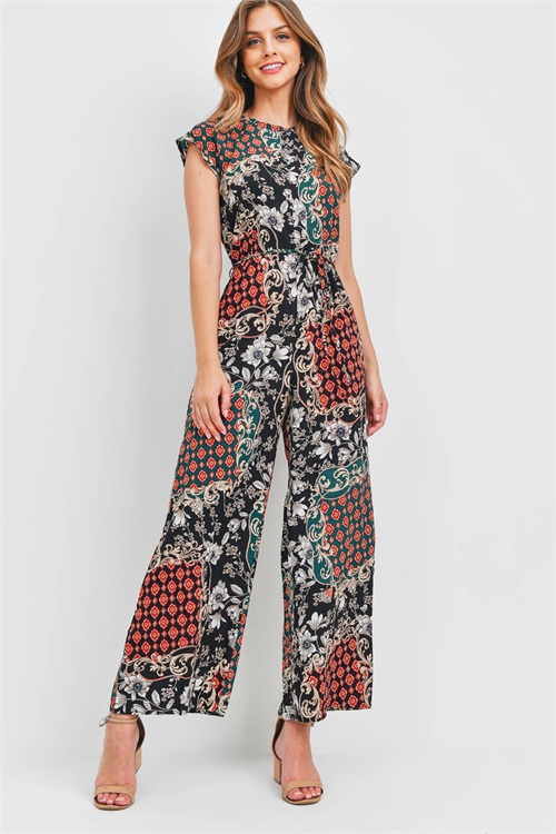 S12-9-1-J510 BLACK MULTI JUMPSUIT 2-2-2