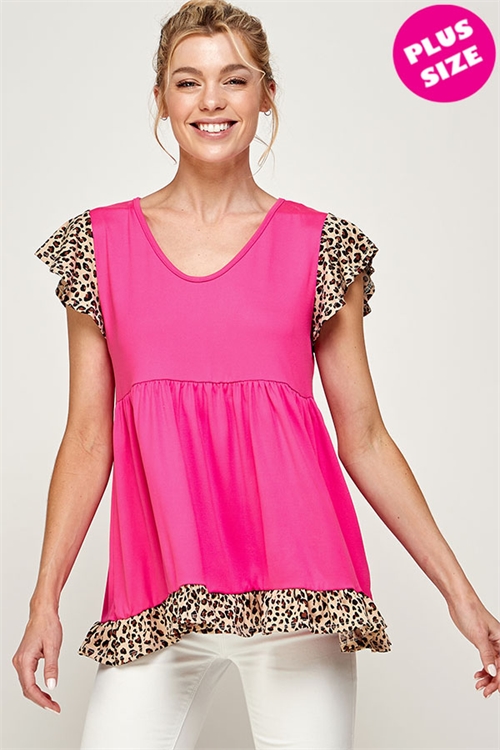 C86-A-3-WT2433CX FUCHSIA PLUS SIZE TOP 2-2-2