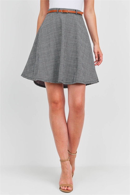 C60-B-1-S23463-408R BLACK CHECKERED SKIRT 2-1