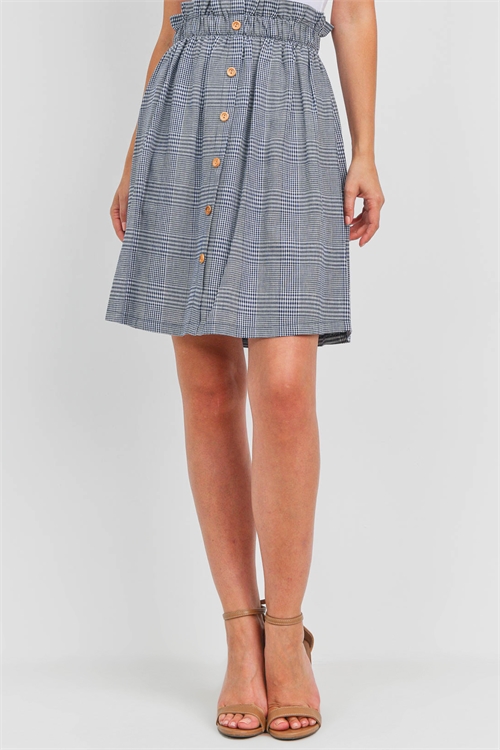 C74-B-1-S20570-386 NAVY GRID SKIRT 2-2-2