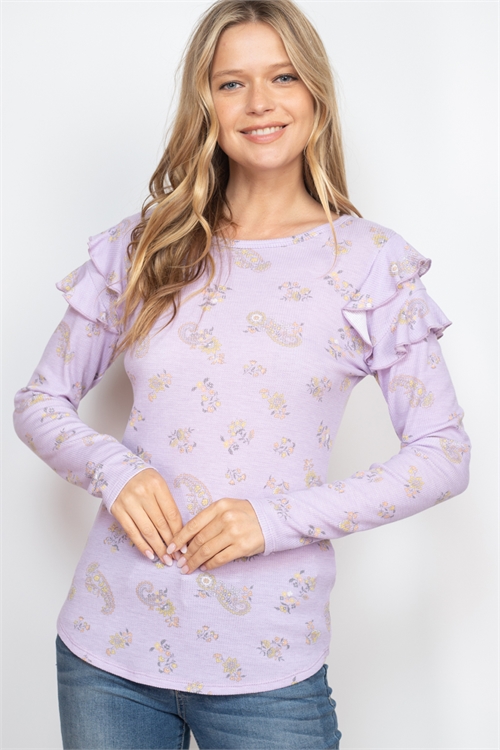 C54-A-1-T3334 LAVENDER PRINT TOP 1-2-2