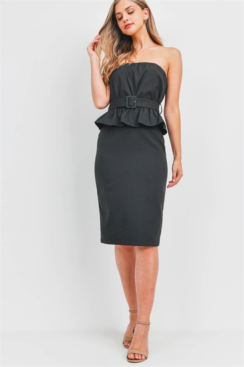 S16-3-2-D10938 BLACK DRESS 3-2-1