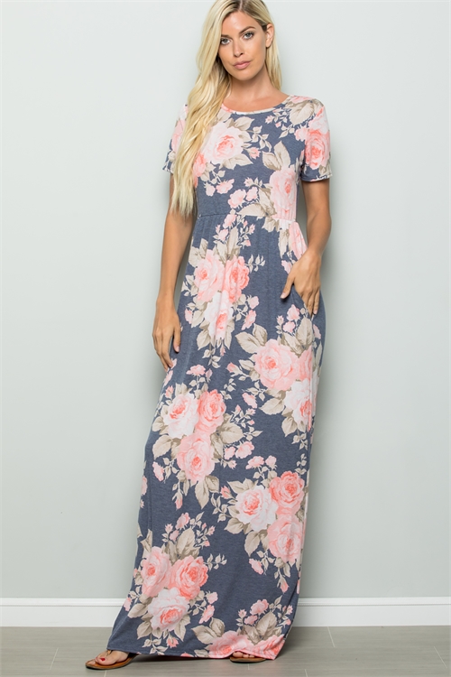 S9-4-3-SD1020-29-NAVY CORAL FLORAL DRESS 2-2-2