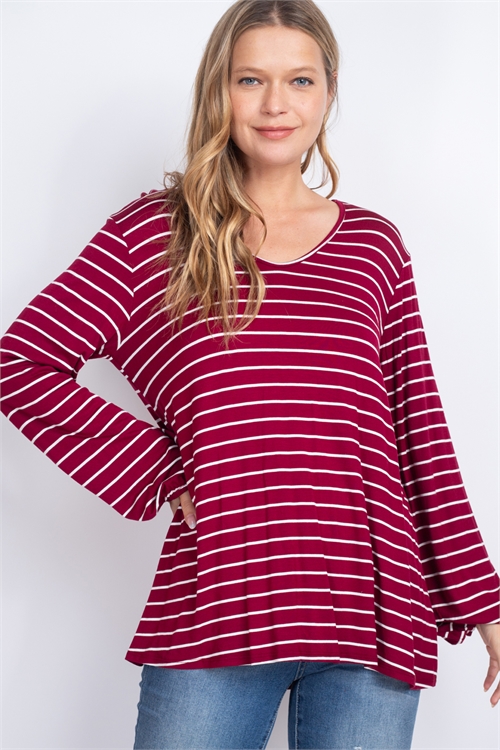 C14-A-1-T6214-BURGUNDY STRIPES TOP 1-1