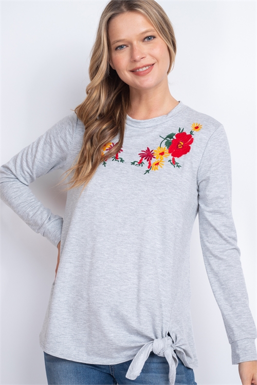 C36-A-1-T6013-LIGHT GREY FLOWER EMBROIDERED TOP 2-2-3