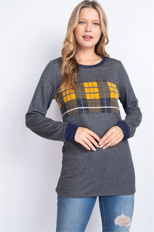 C52-A-2-T7588-CHARCOAL MUSTARD TOP 2-2-2