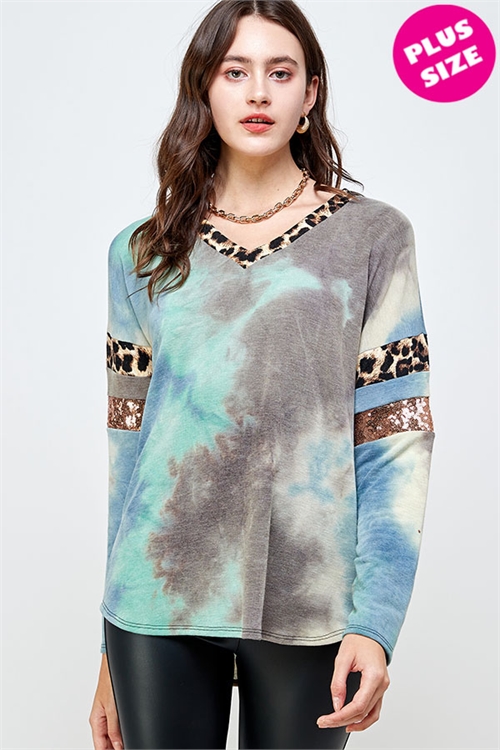 S15-1-3-WT22400X-BLUE MULTI PLUS SIZE TOP 2-2-2