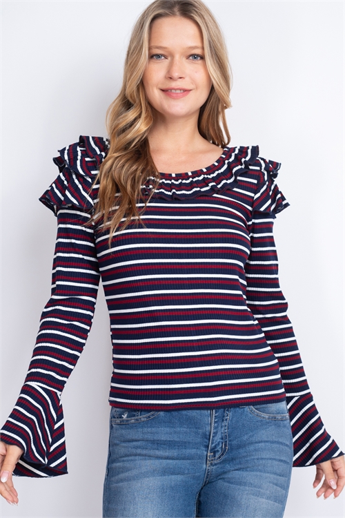 S9-5-1-T24253-NAVY MIX STRIPES 2-2-2 (NOW $1.00 ONLY!)