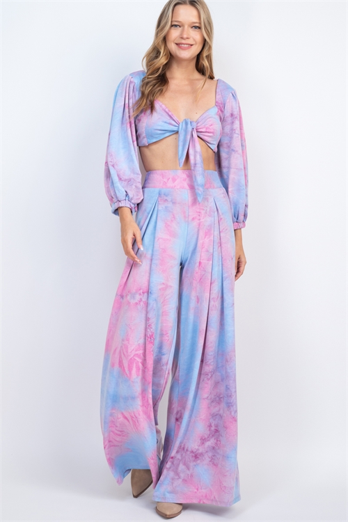 SA4-4-1-SET1512-PURPLE TIE DYE TOP & PANTS SET 2-2-1