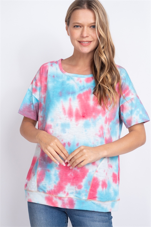 C20-B2-T10323-BLUE TIE DYE TOP 2-2-2