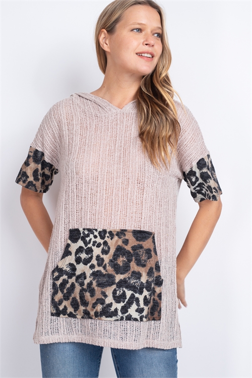 C28-A2-T10342-TAUPE ANIMAL PRINT TOP 2-2-2