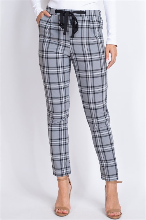 C62-A-3-P14548-GREY BLACK STRIPES PANTS 2-2-2