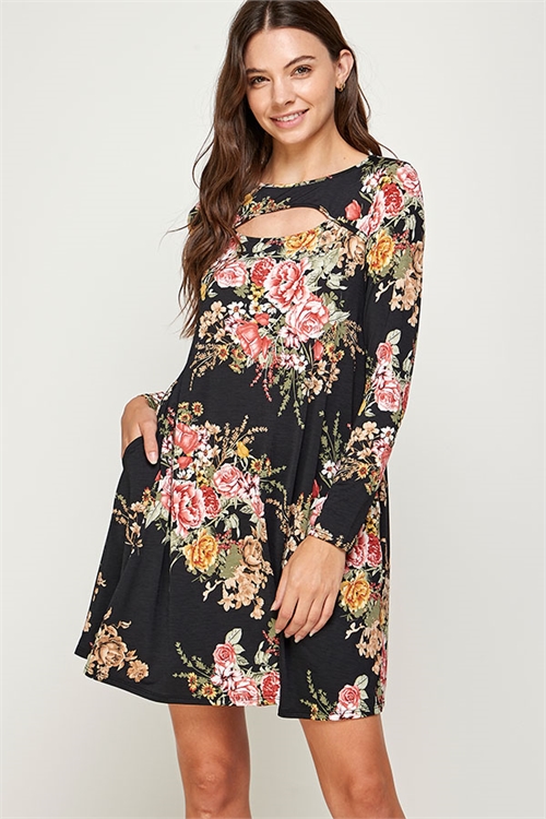 C32-A-2-WD4462P-1-BLACK FLORAL DRESS 2-2-2