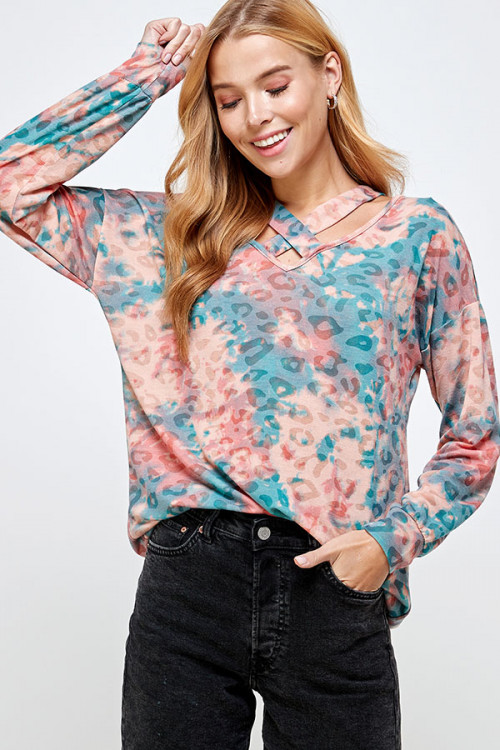 C56-B-1-WT2353 TEAL PEACH TOP 2-2-2