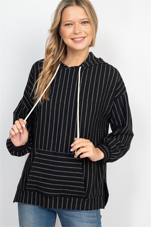 S15-2-1-T9064 BLACK WHITE STRIPES TOP 2-2-2