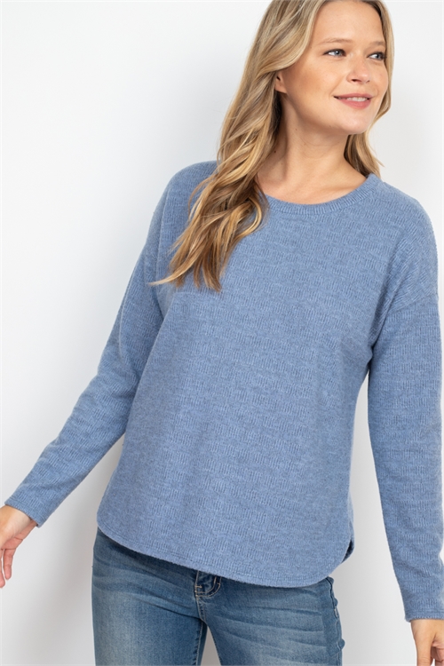 C4-B-1-T9203 DUSTY BLUE TOP 2-2-2