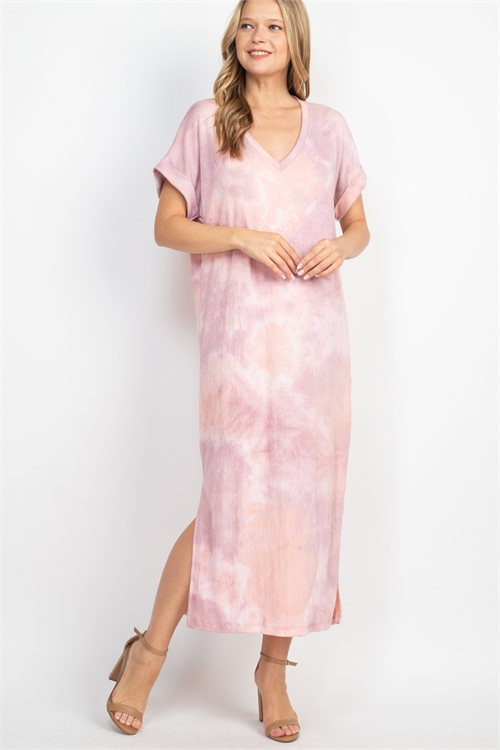 C38-A-1-D8915 MAUVE PINK TIE DYE DRESS 1-2-1