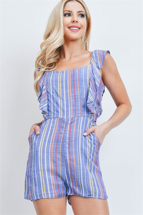 S13-12-4-NA-R36126 DENIM STRIPES ROMPER 2-2-2