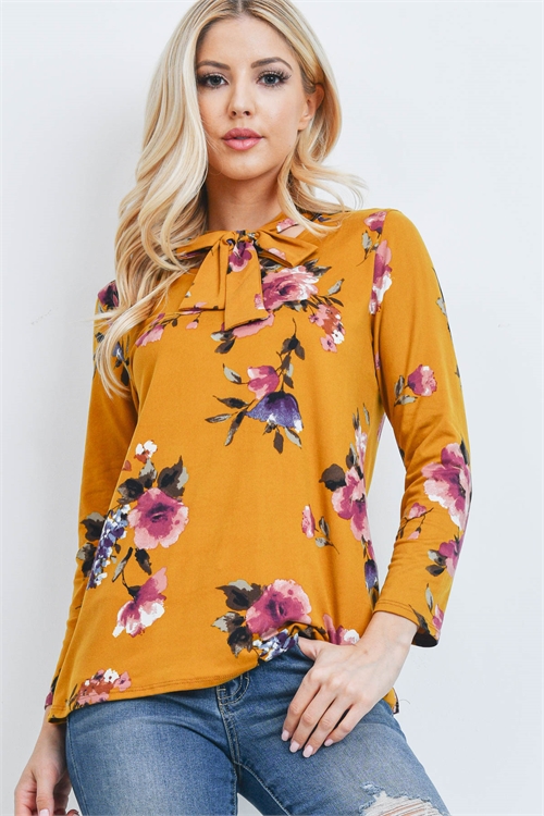 C16-A-1-T0951 MUSTARD FLOWER PRINT TOP 3-3