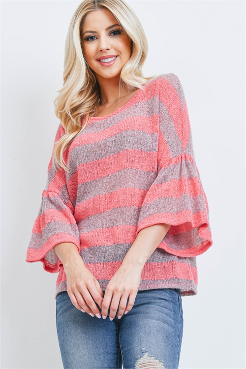 C12-B-1-T8317 CORAL ROSE TOP 2-2-2