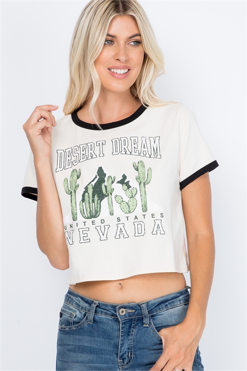 C60-B-2-T4707-1 BONE "DESERT DREAM" PRINT TOP 3-2-1