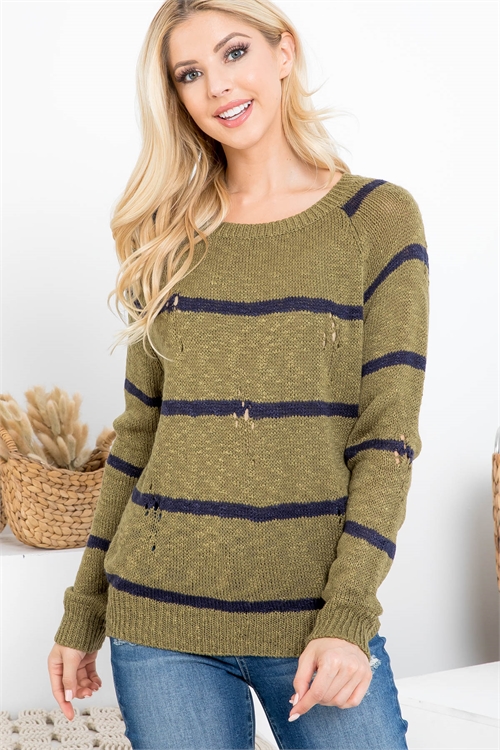 S10-6-2-S619 OLIVE NAVY SWEATER 3-3
