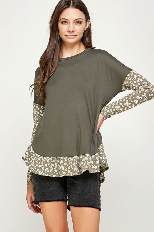 C14-A-2-WT2473 OLIVE WITH FLOWER TOP 2-2-2