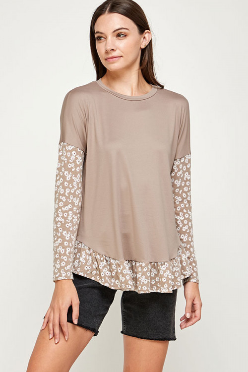 C14-A-2-WT2473 TAUPE WITH FLOWER TOP 2-2-2