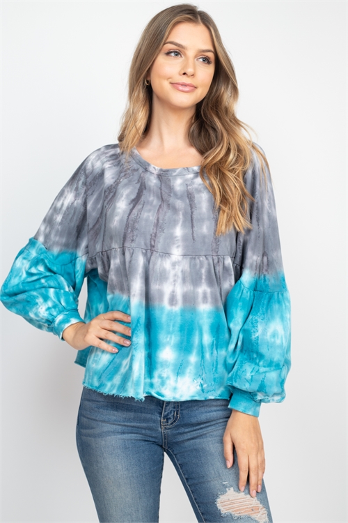 C12-B-3-T81939-01 GRAY TEAL TOP 2-2-2