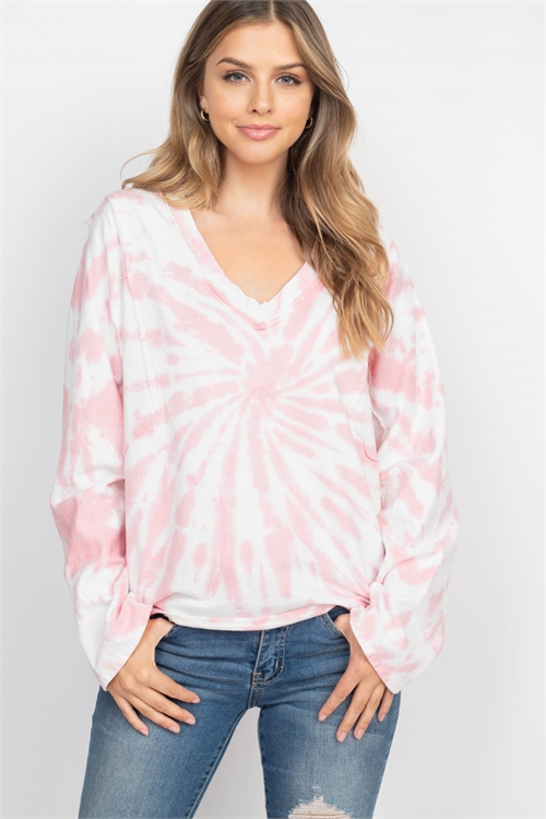 C44-A-1-NA-T83122-03 MAUVE IVORY TIE DYE TOP 2-2-2