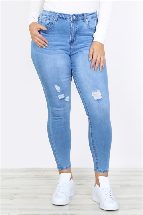 S11-16-2-J8474X LIGHT BLUE PLUS SIZE JEANS 2-4-4-2