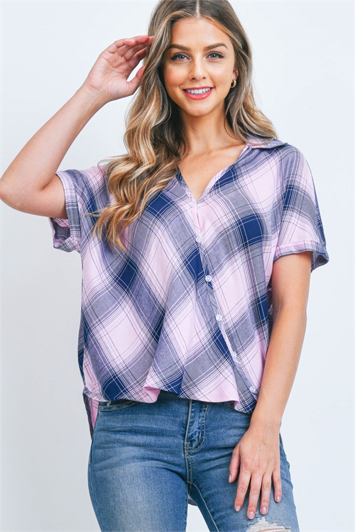 S15-2-2-T7004 PINK STRIPES TOP 2-2-2