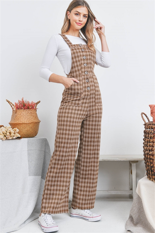 S14-2-4-O8464 BROWN CHECKERED OVERALL 1-2-2