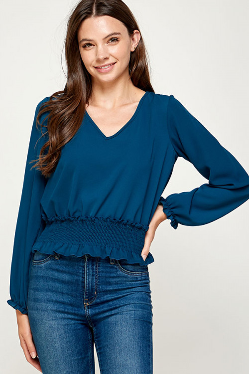 C34-A-2-WT2463S TEAL TOP 2-2-2